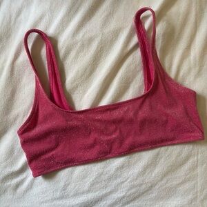 Skims glitter scoop neck swim top